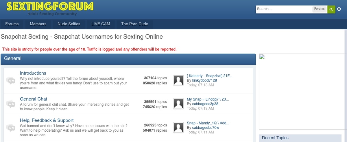 Sexting Forum, Hall Of Fame