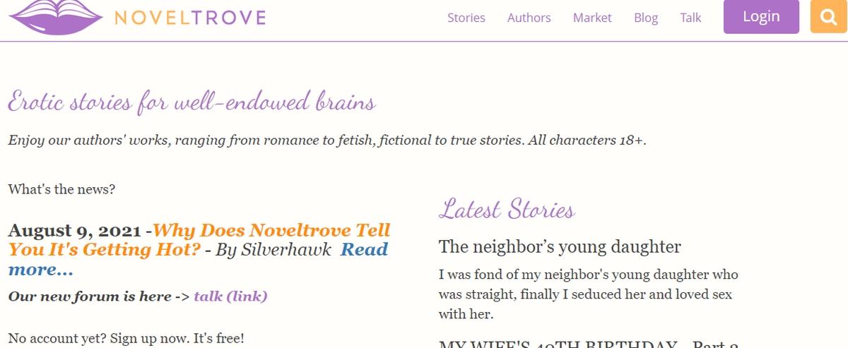 NovelTrove, Sex Stories Sites