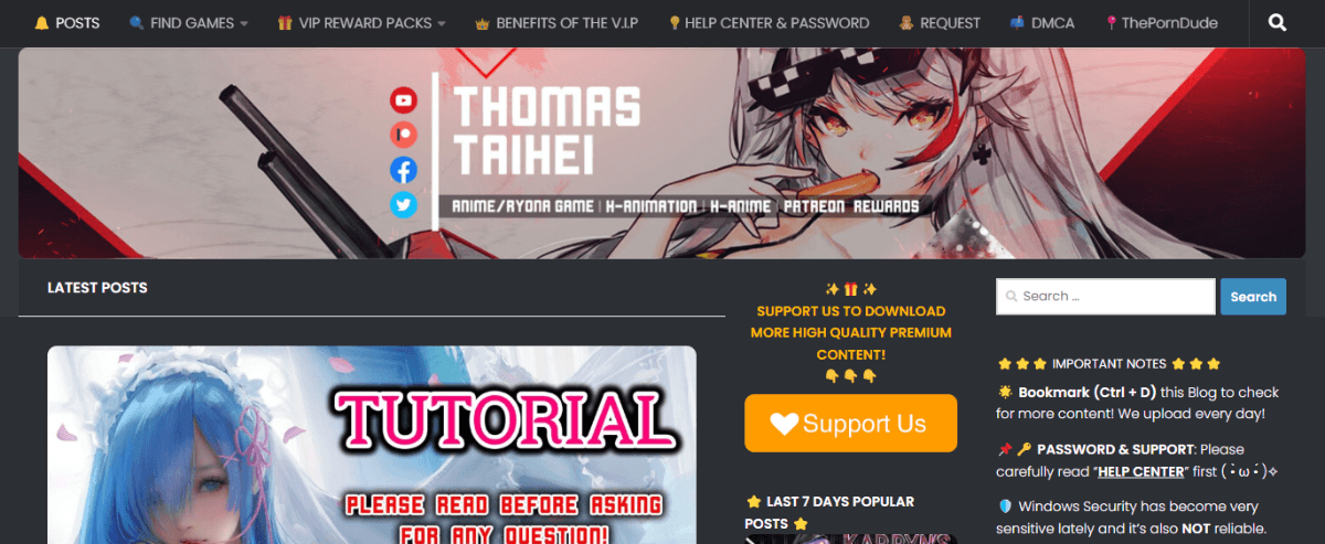 Thomas Taihei, Free Sex Games