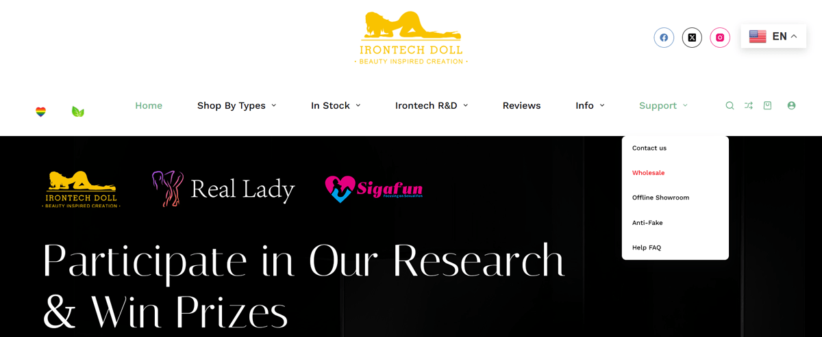 Irontech Doll, Sex Doll Shop