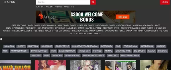 Erofus, Porn Comics Sites