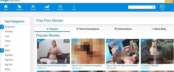 ClipHunter, Free Porn Tube Sites