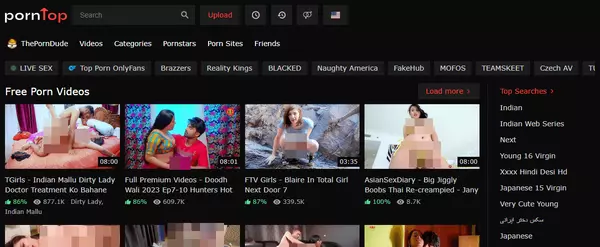 PornTop, Free Porn Tube Sites