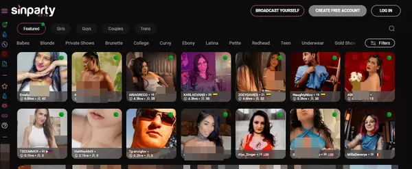 SinParty, Live Sex Cam Sites